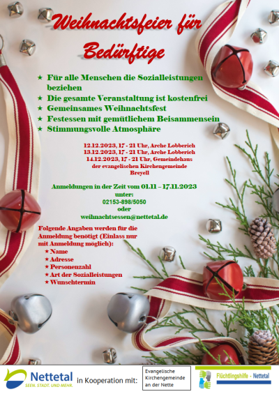 Kostenlose Weihnachtsessen bei „Weihnachtsfeier für Bedürftige“