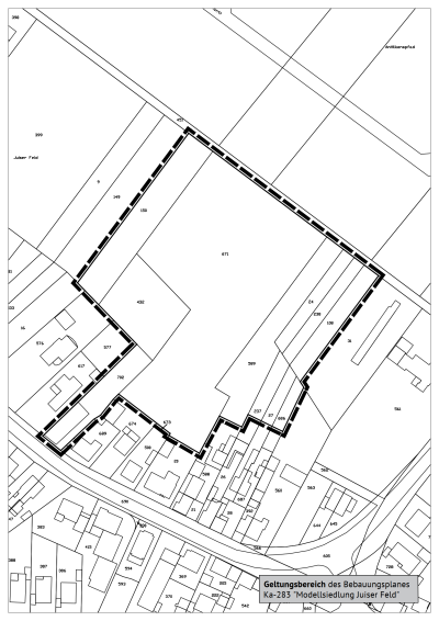 Bebauungsplan Ka-283 „Modellsiedlung Juiser Feld“ kann eingesehen werden