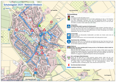Schulwegplan HInsbeck mit Legende