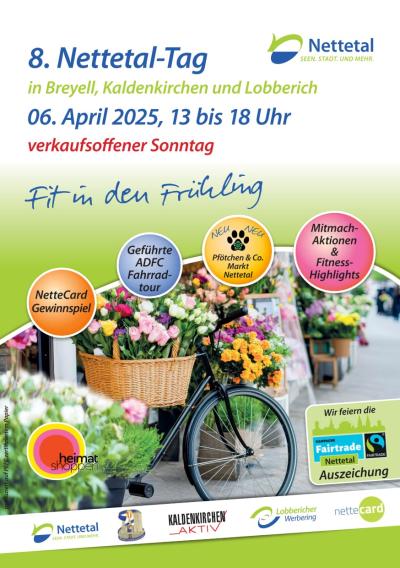 „Fit in den Frühling“ – 8. Nettetal-Tag am 6. April 2025 mit abwechslungsreichem Programm und verkaufsoffenem Sonntag 2025