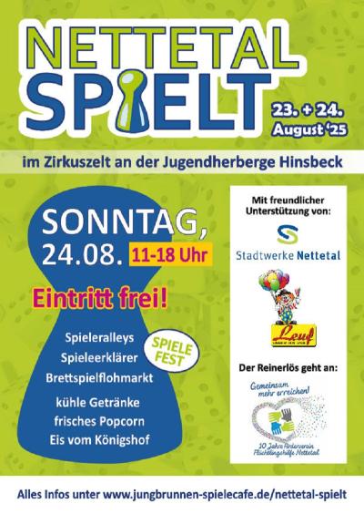 Plakat Spielefest: Nettetal spielt